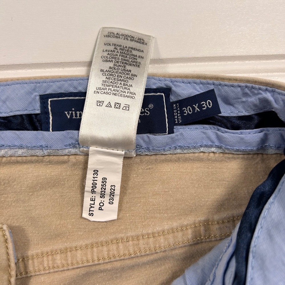 Vineyard Vines 5-Pocket Pants Mens 30x30 (FIT 30x28) Tan Khaki Chino Stretch - Picture 8 of 16